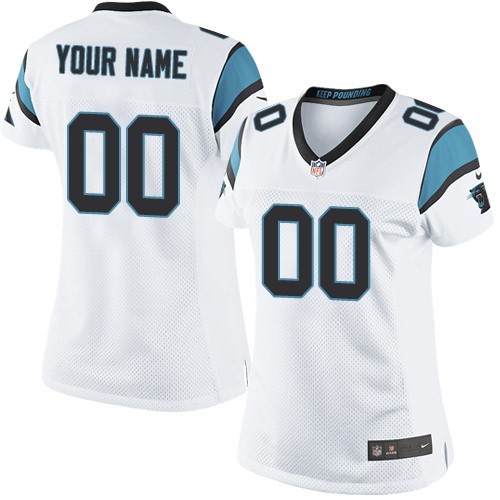 Women's Limited Nike Jersey White Road - Customized NFL Carolina Panthers